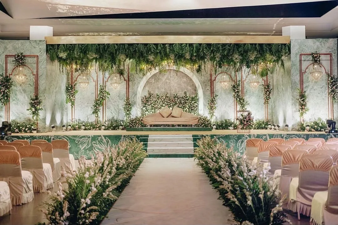 Floral wedding aisle