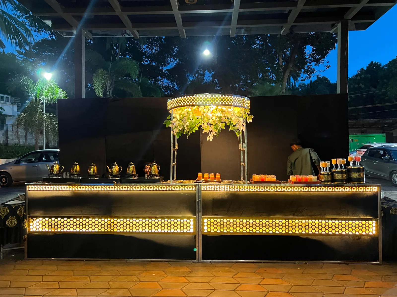 Illuminated refreshment counter